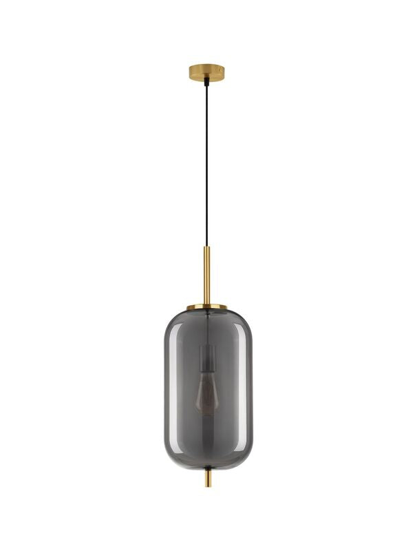Nova Luce Pendelleuchte Hängeleuchte LATO E27 LED Gold Rauchig dimmbar Glas 22cm - 5212017445506