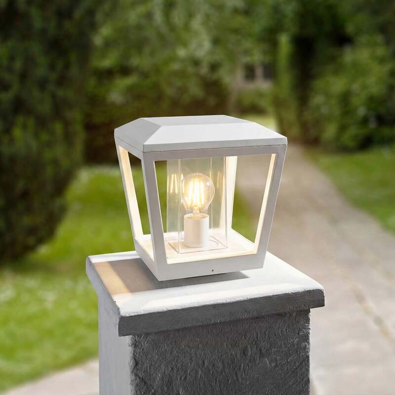 Lucande Sockelleuchte Dunia LED Gartenlampe Außenleuchte dimmbar weiß IP54 24cm - 4251911798074