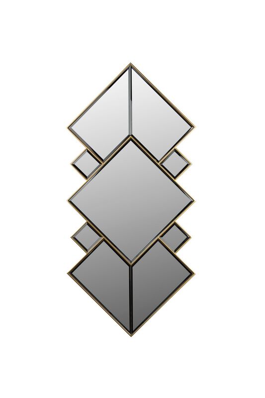 Dutchbone Miyu Spiegel Wandspiegel Glas Goldrahmen Vintage Design 107x51cm - 8718548083905