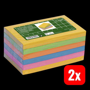 2x B-Ware Sigel Haftnotiz Notizzettel 600 Blatt Blau Gelb Grün Orange Pink 125x75mm