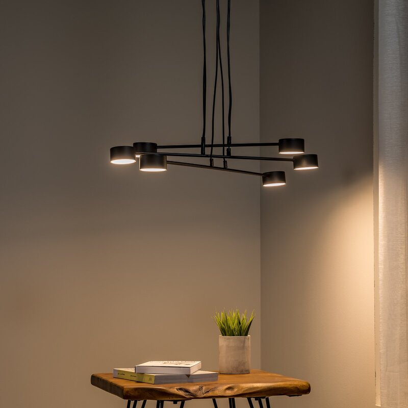 Hängeleuchte Modus 6 Stahl sechsflammig GX 53 schwarz Deckenlampe Lampe Leuc446 - 5901738929364