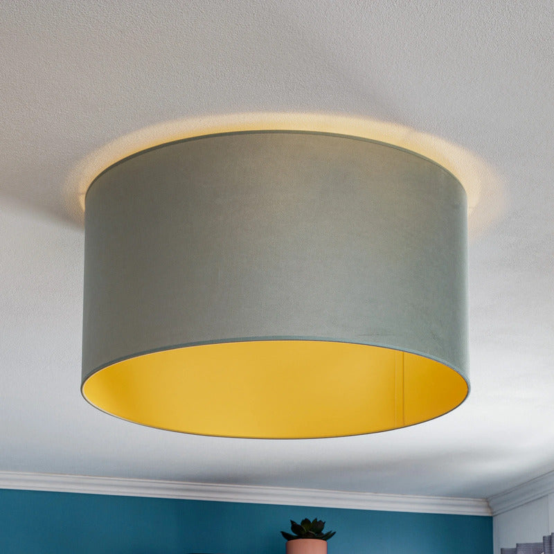 Duolla Deckenleuchte Deckenlampe Golden Roller Lampe E27 mintgrün gold Samt 60cm - 5903689183673