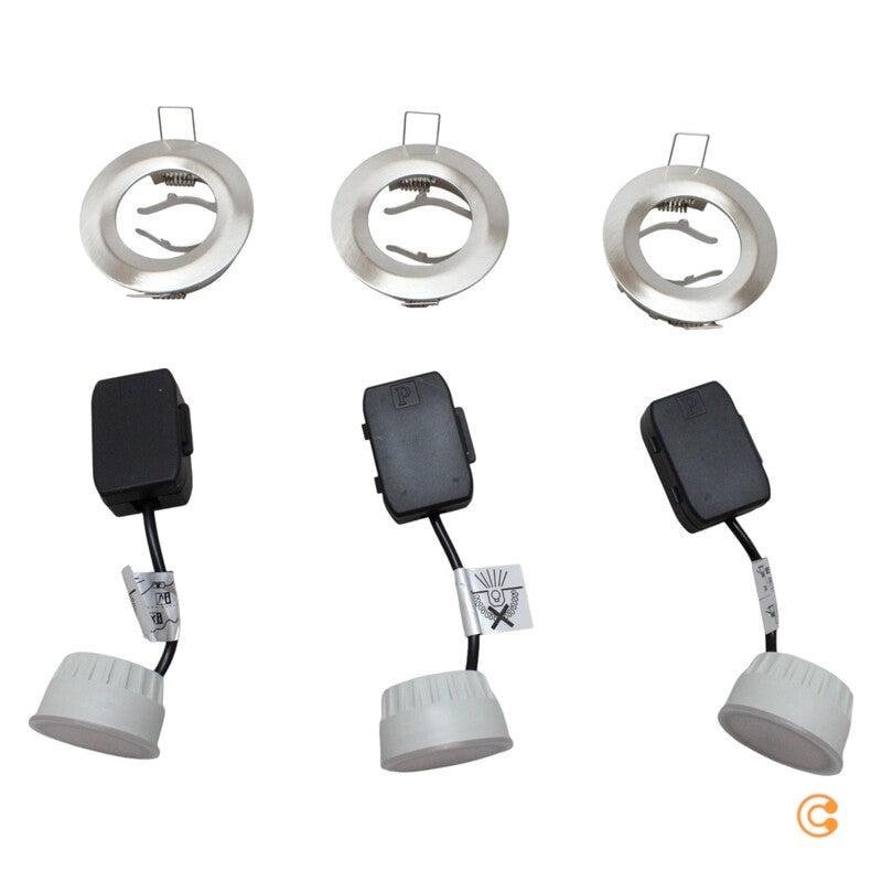 Paulmann Einbauspot Deckenspot LED Nova Coin dimmbar stahl Aluminium 3er-Set217 - 4000870934944