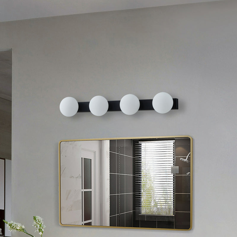 Lucande Wandlampe Badleuchte LED Glas schwarz IP44 Aluminium Myrra 60 cm - 4251911776485