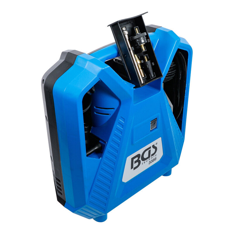 BGS technic Druckluft Kompressor 3386 tragbar 1100W 8bar 180l/min Adapter-Set - 4026947033860