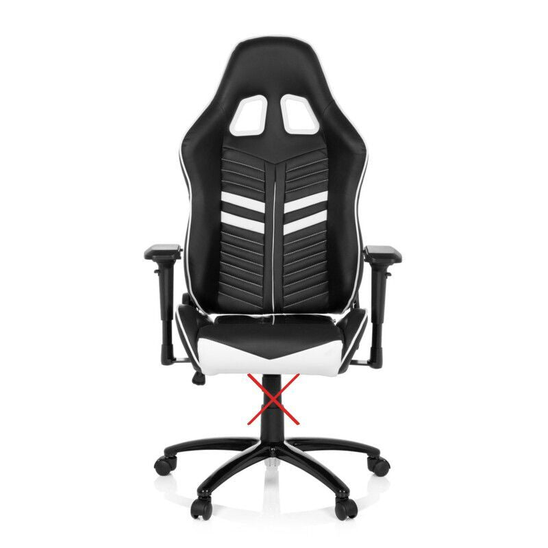 hjh OFFICE Chefsessel Racingstuhl schwarz mit Appuie-tête und Metallgestell - 4251084656911