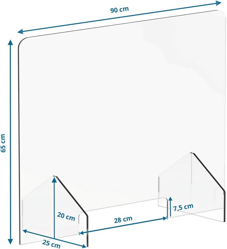 hjh OFFICE Thekenaufsatz Aufsteller Spuckschutz Acryl transparent 65x90 cm118 - 830032