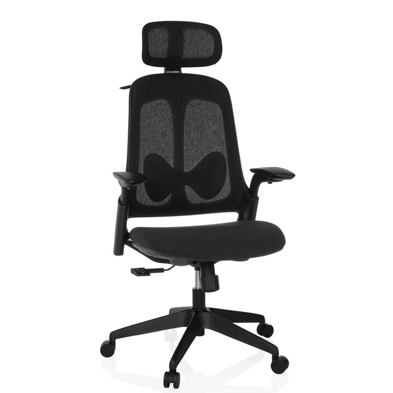 hjh OFFICE ARCEO F | Stoff Profi Bürostuhl Drehstuhl Schreibtischstuhl Schwarz - 0840006678465
