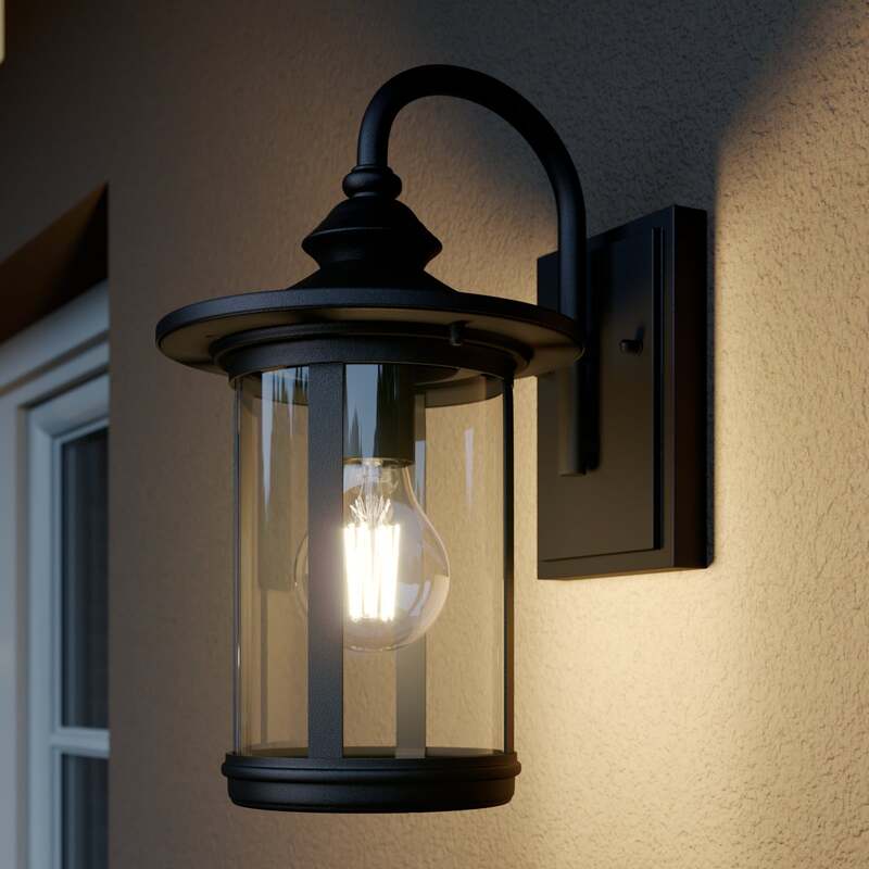 Lindby Außenwandleuchte Zayn LED Gartenleuchte Lampe dimmbar schwarz IP23 33cm - 4251096568134