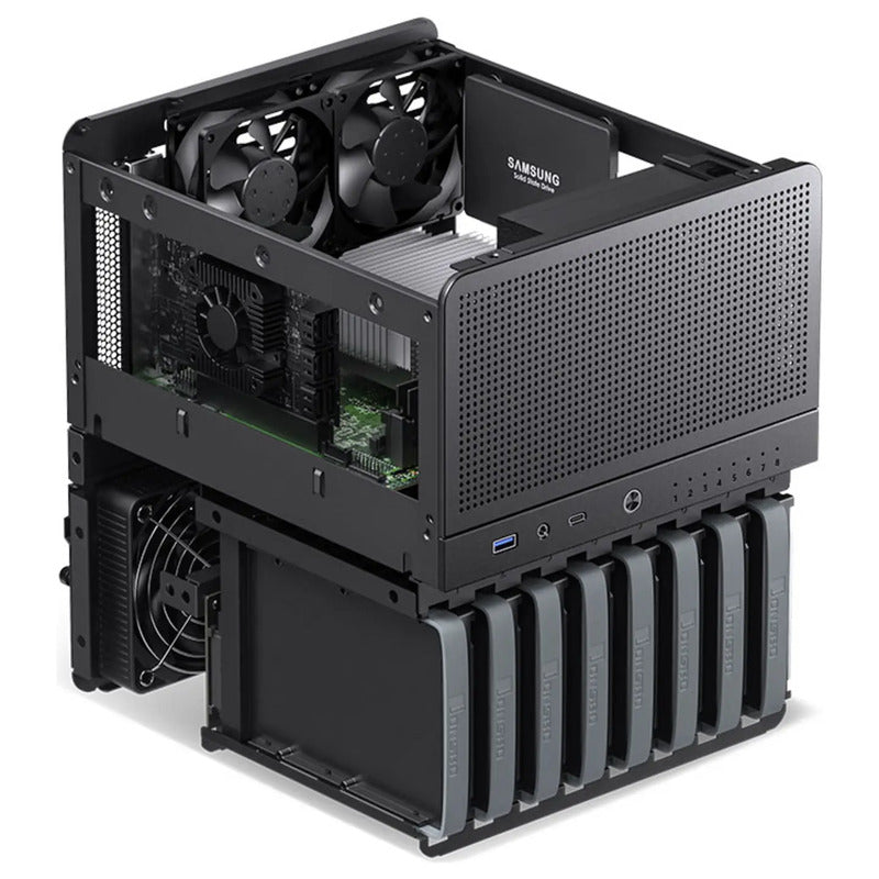 Jonsbo N3 NAS Gehäuse Mini-ITX Aluminium schwarz 3,5 Zoll HDDs 8-fach Hot-Swap - 6970620553184