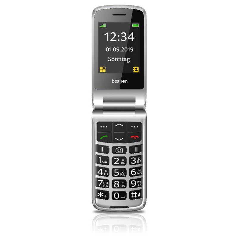 Beafon Senioren-Klapp-Handy SL495 mit SOS Taste und Ladestation schwarz silber - 9120124824182