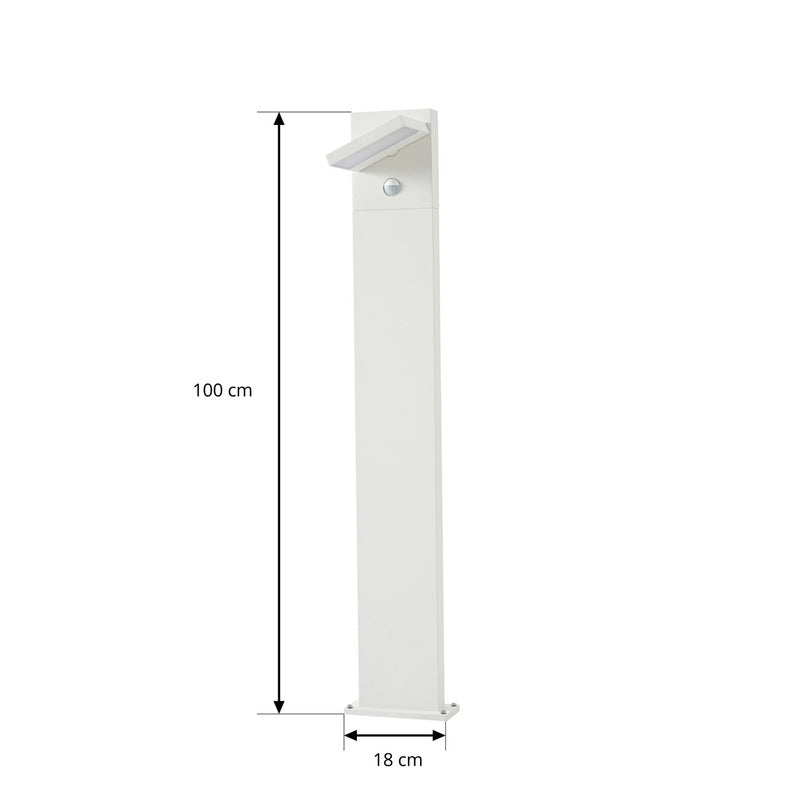Lucande Wegeleuchte Gartenleuchte Silvan LED Pollerleuchte mit Sensor weiß 100cm - 4255830907128