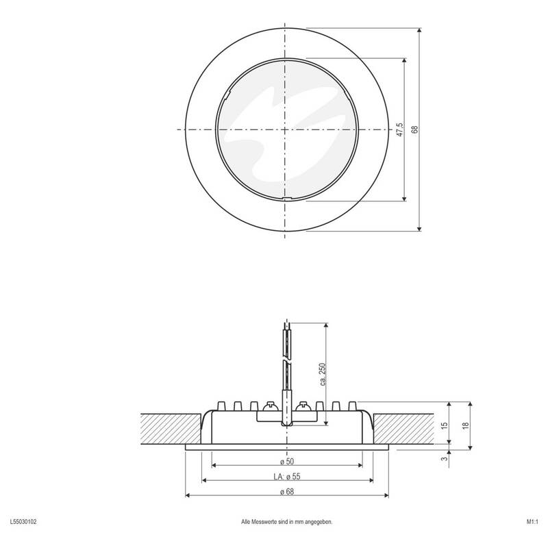 EVN Einbauleuchte Downlight L55030102 LED 3W warmweiß Aluminium Ø68mm IP20 Weiß - 4037293021470
