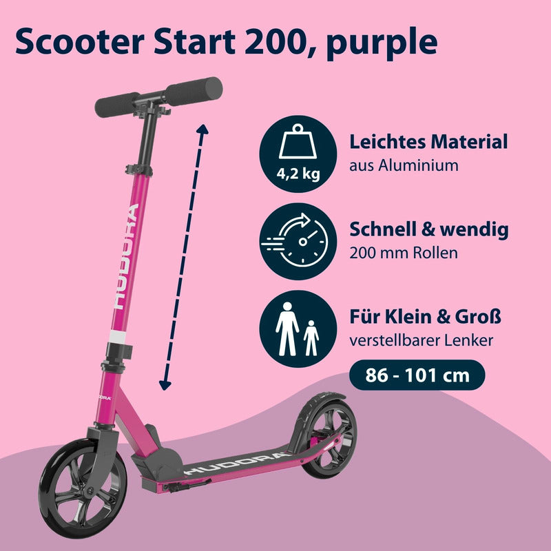 HUDORA Scooter Start 200 rot Kinderroller Kickroller City-Roller Klapproller263 - 4005998144862
