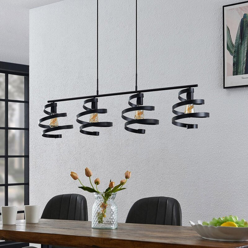 Lindby Colten Hängeleuchte Pendelleuchte Deckenlampe Lampe 4-flammig schwarz823 - 4251911730951