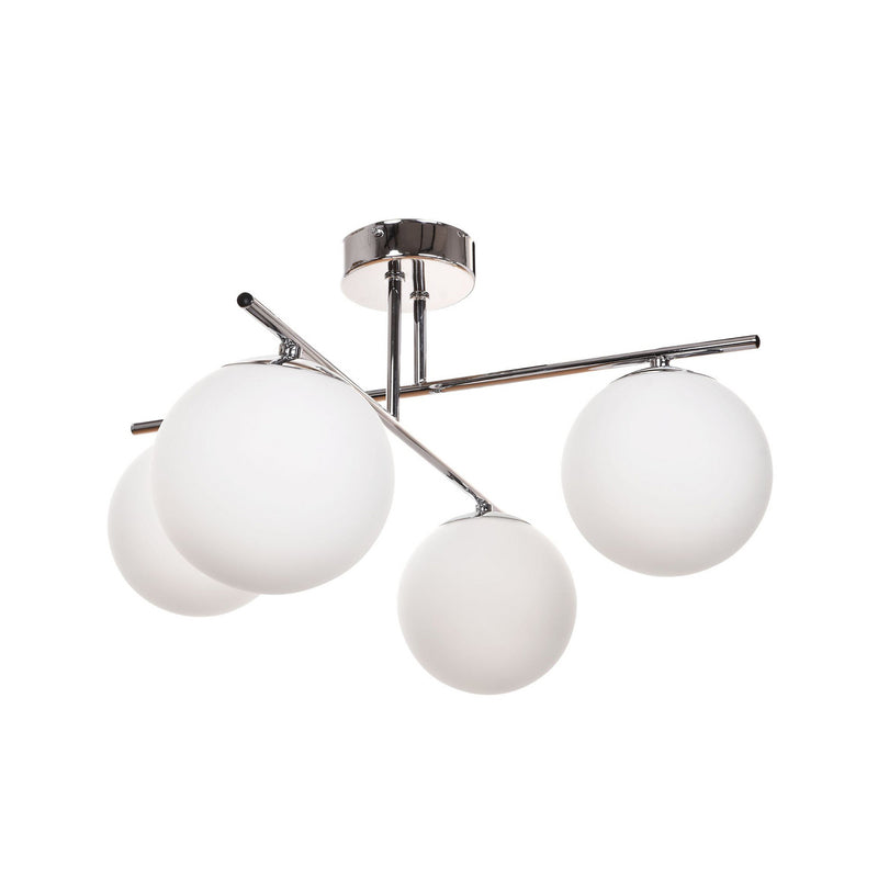 Aurora Deckenleuchte Lampe chrom Glas E14 4-flammig Ø 50 cm weiß SIEHE TEXT/FOTO - 5905563002872
