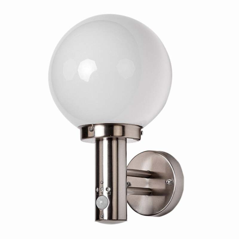 Lindby Außenwandleuchte Nada Edelstahl Gartenlampe Bewegungsmelder IP44 E27 LED - 4251096510867
