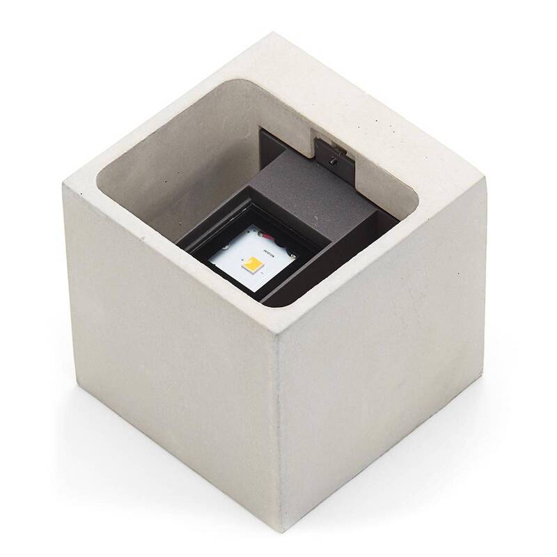 Wandleuchte Außenleuchte Lucande LED Lampe Leuchte betongrau Glas warmweiß Riak - 4251096541786