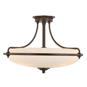 B-Ware QUOIZEL Deckenlampe Griffin LED Leuchte dimmbar bronze opal Ø53cm 4-flammig