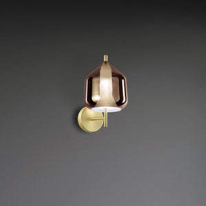 B-Ware miloox by Sforzin Wandlampe X-Ray kupferfarben/goldfarben Höhe 27,5 cm Glas