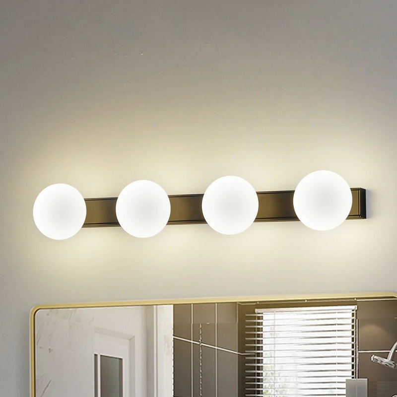 Lucande Wandlampe Badleuchte LED Glas schwarz IP44 Aluminium Myrra 60 cm - 4251911776485