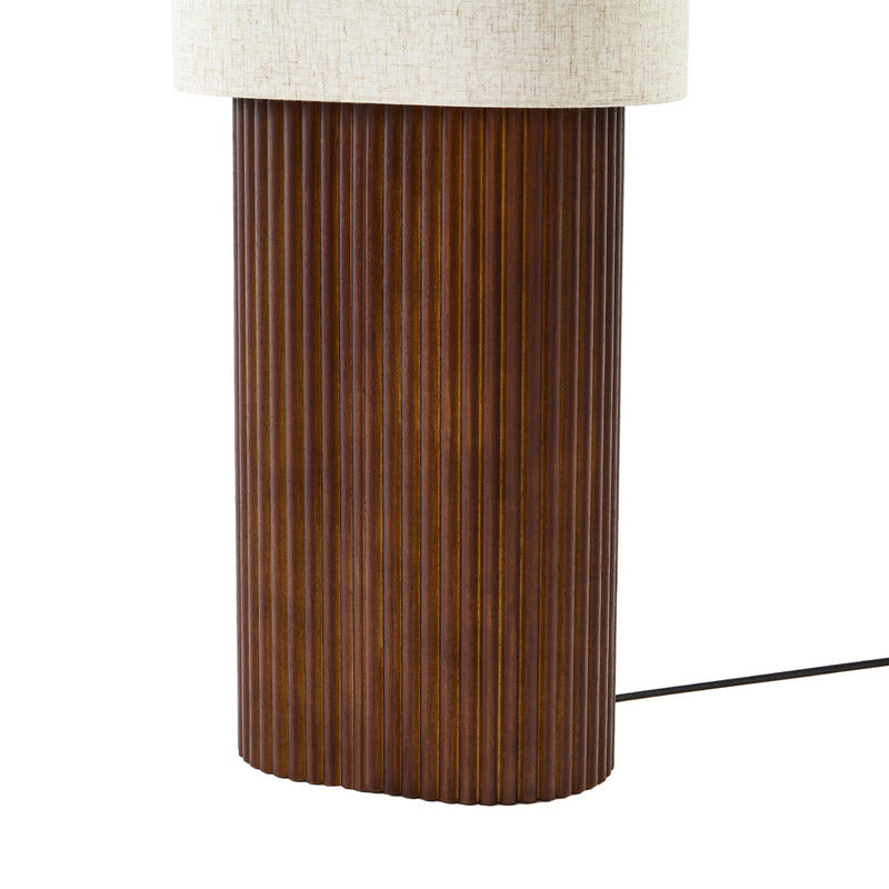 Lindby Stehleuchte Kimiko LED Lampe Leuchte aus Walnussholz beige 100cm hoch - 4255830913761
