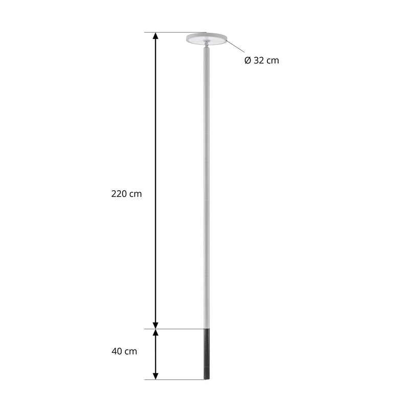 Lucande Außenleuchte Gartenleuchte Akito LED Lampe 260cm IP54 weiß Aluminium - 4255830911484
