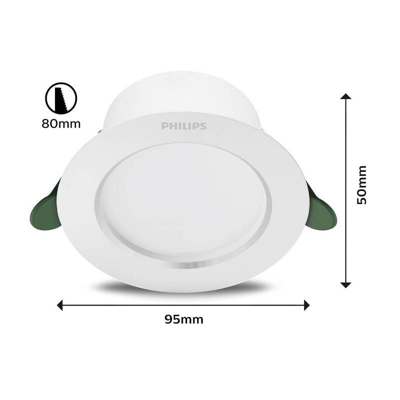 Philips Einbauleuchte LED Downlight 2W neutralweiß 310 Lumen Ø80mm Metall weiß - 8720169308107