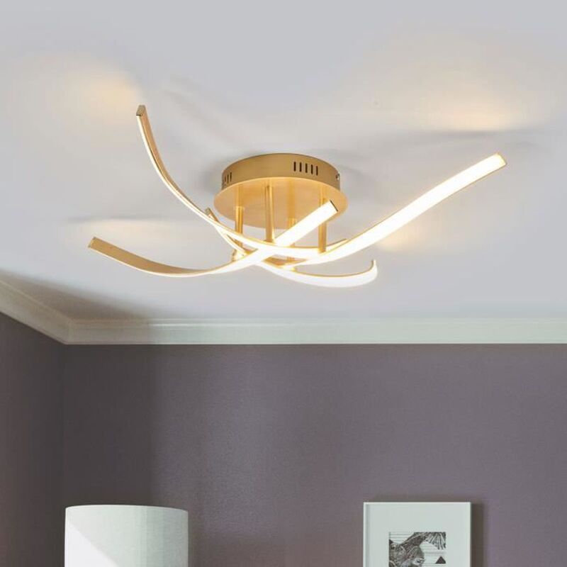 Lampenwelt Dimmbare LED-Deckenlampe Deckenlampe Lampe Leuchte Milane golden - 4251096536843