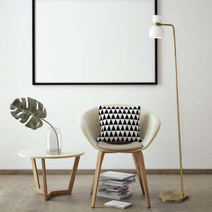B-Ware miloox by Sforzin Stehleuchte Designer Leuchte Fifty gold-weiß 162cm Metall Glas