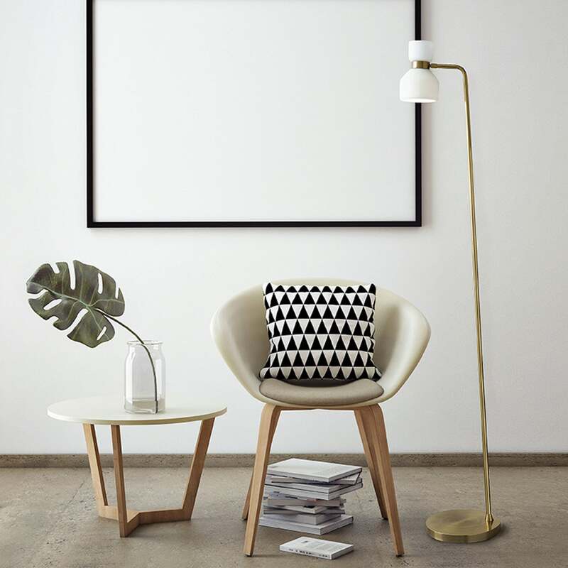 miloox by Sforzin Stehleuchte Designer Leuchte Fifty gold-weiß 162cm Metall Glas - 8050612940647