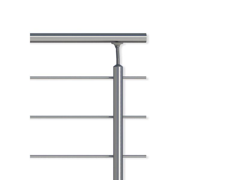 Dolle Geländer-Set Aluminium 150cm witterungsbeständig Handlauf Edelstahl grau - 5708580947603