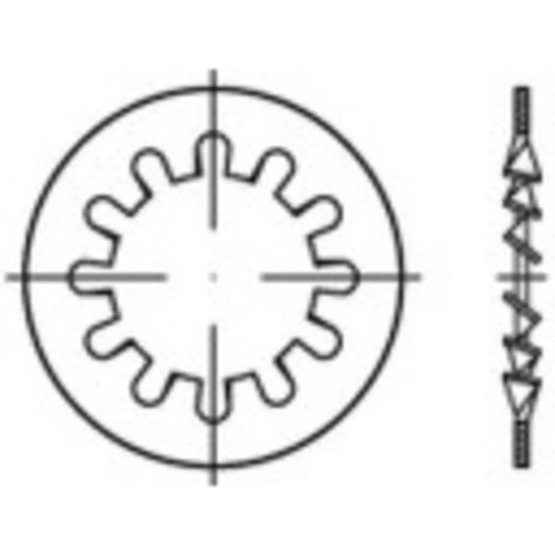 Toolcraft Zahnscheibe Federstahl DIN 6797 Innen-Ø 23mm 100 Stück Scheiben - 4053199221325