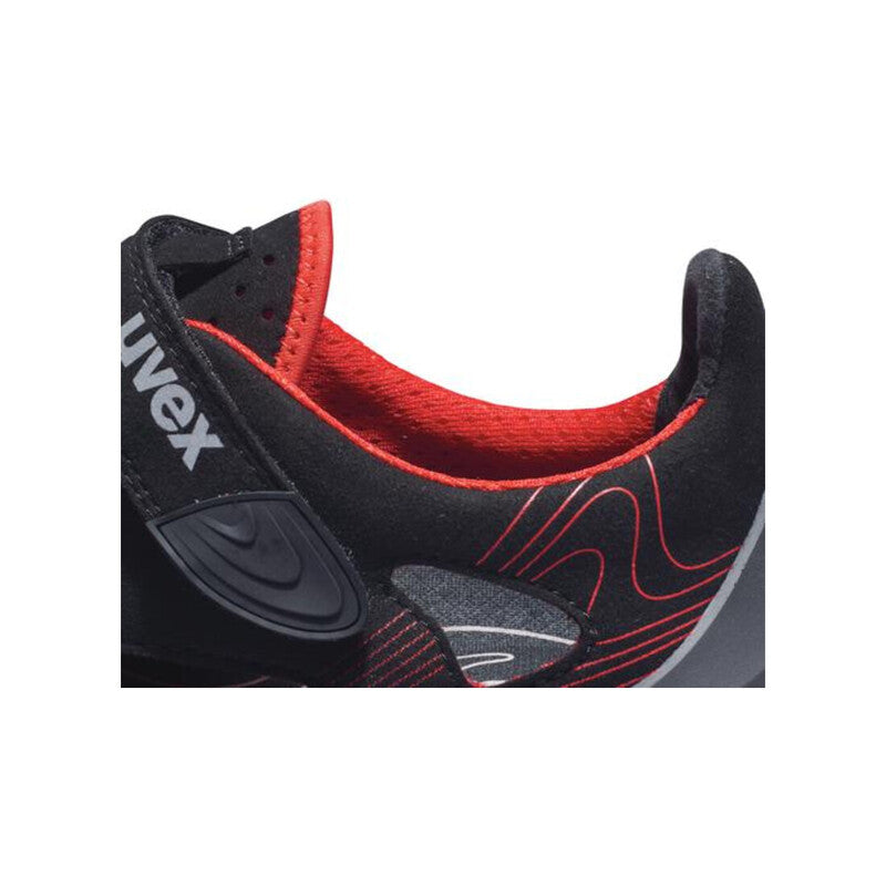 Uvex Sicherheitssandalen S1P SRC uvex 1 G2 Mikrovelours Größe 39 schwarz rot - 4031101831565