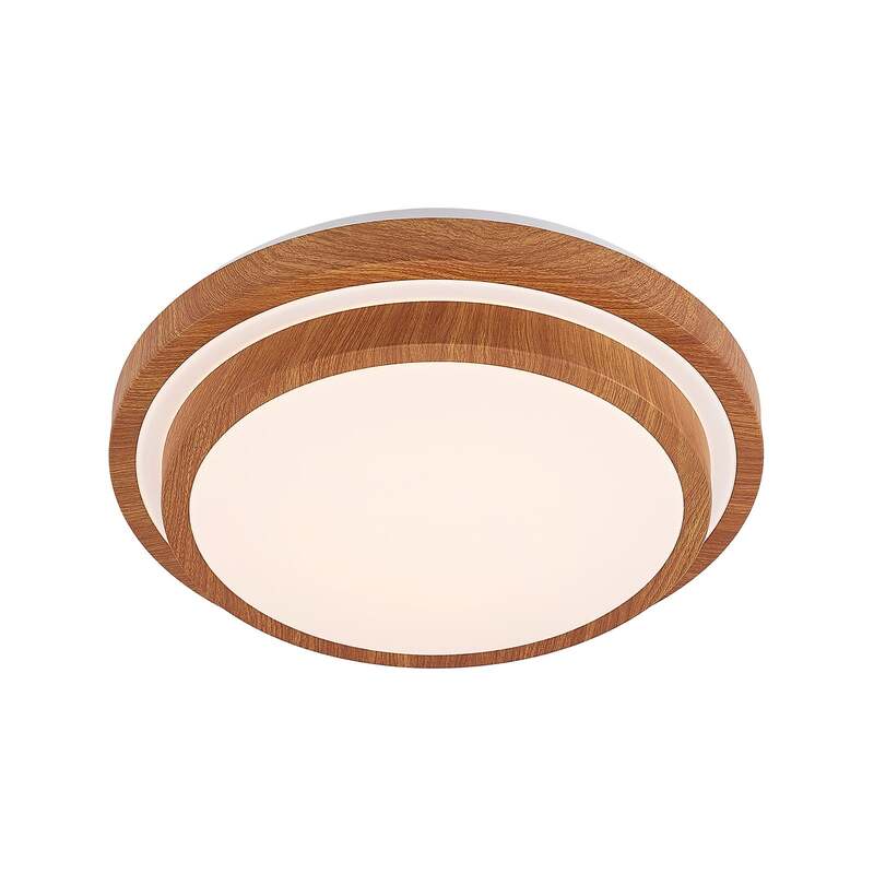 Lindby Deckenleuchte Vaako LED Lampe Leuchte warmweiß Ø 41 cm Holzoptik 10 cm - 4251911700527