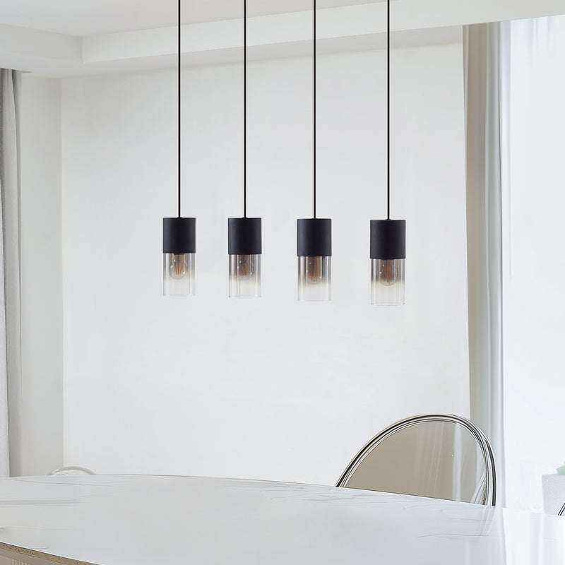 Lindby Hängeleuchte Svante Hängelampe Deckenleuchte Lampe 4-flg schwarz Glas197 - 4251911791556