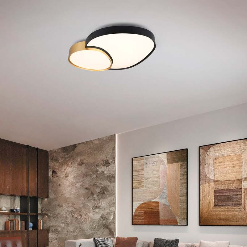 Rise Wand/Deckenleuchte schwarz matt/gold LED dimmbar mit Fernbedienung 5300 lm - 4017807600629