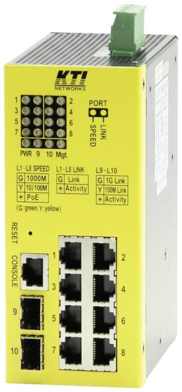 KTI KGS-1064-HP Industrial Ethernet-Switch 10-Port High Power PoE DEFEKTWARE - 4718723902452