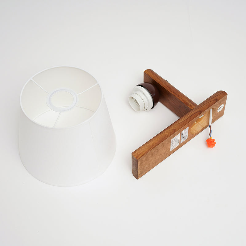 Lamkur Wandleuchte Sweden LED Wandlampe Holzgestell dimmbar nussbaum weiß - 5907687436298
