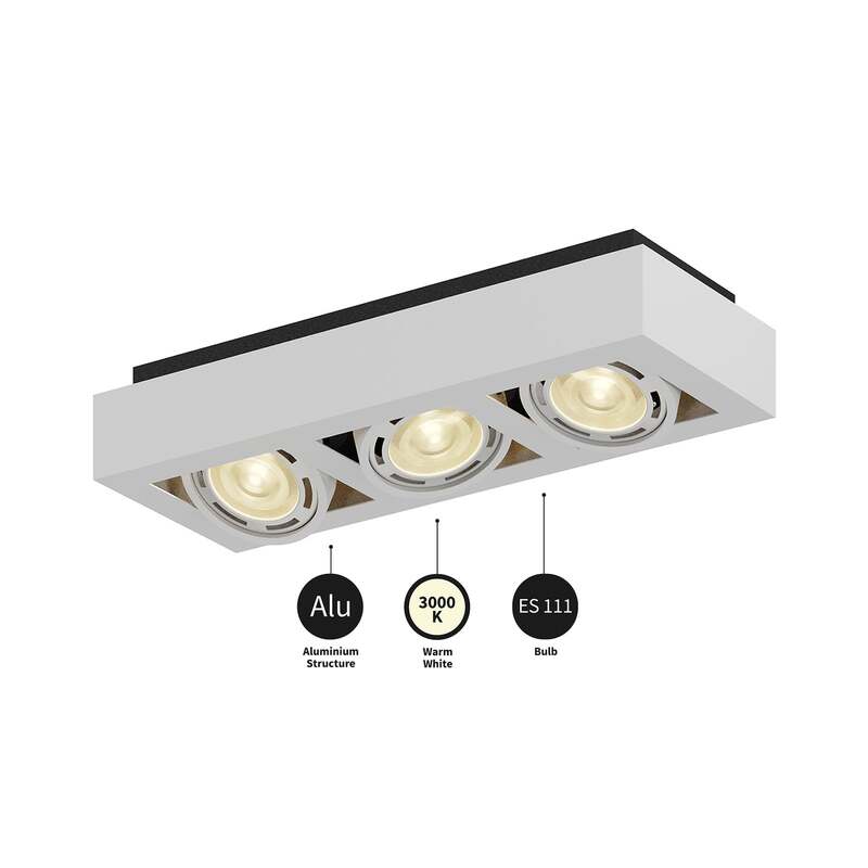 Arcchio Deckenlampe Ronka LED Deckenstrahler 3-flammig dimmbar weiß 50cm Leuchte - 4251096559705
