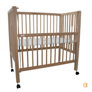 B-Ware tiSsi Beistellbett Bett Maxi Boxspring Rollen Bett Verschlussgitter natur braun