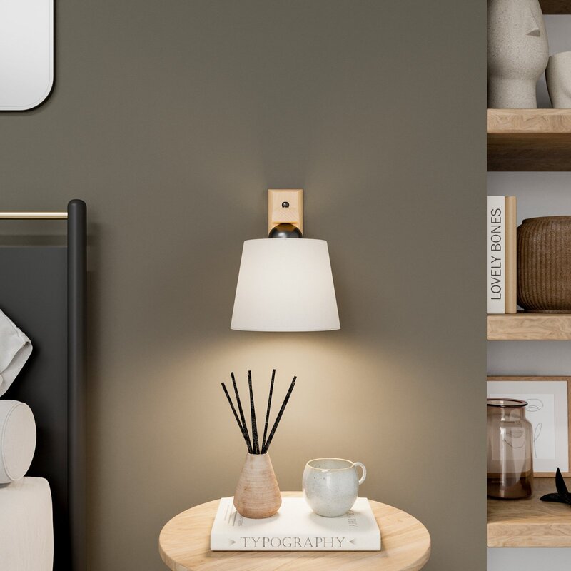 Euluna Wandleuchte Sweden mit Holzgestell eiche rustikal Wandlampe Lampe Leuchte - 4251911789331