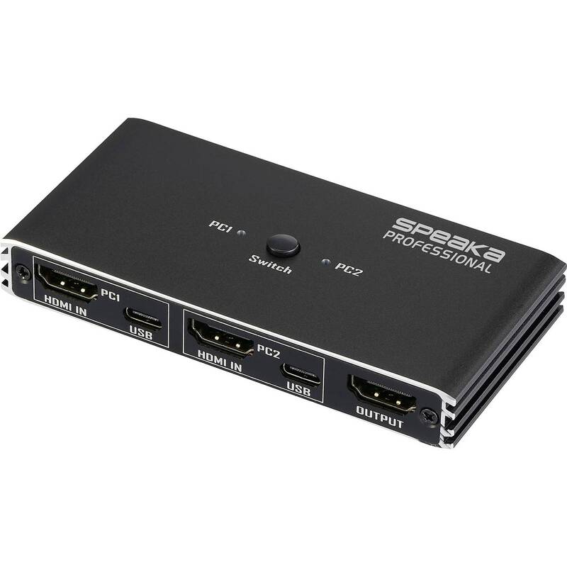 SpeaKa Professional HDMI KVM Umschalter Switch Rechner PC Konsole Schwarz USB - 4064161481395