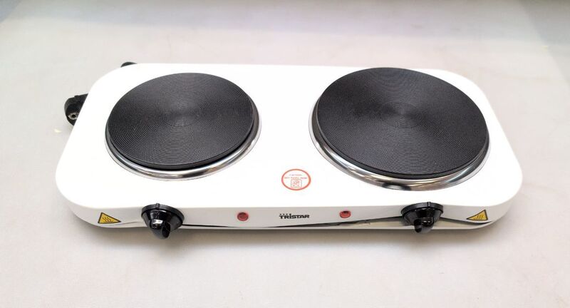 Tristar Doppel-Kochplatte Elektrokochplatte 1000W 1500W tragbar weiß kompakt - 8713016062451