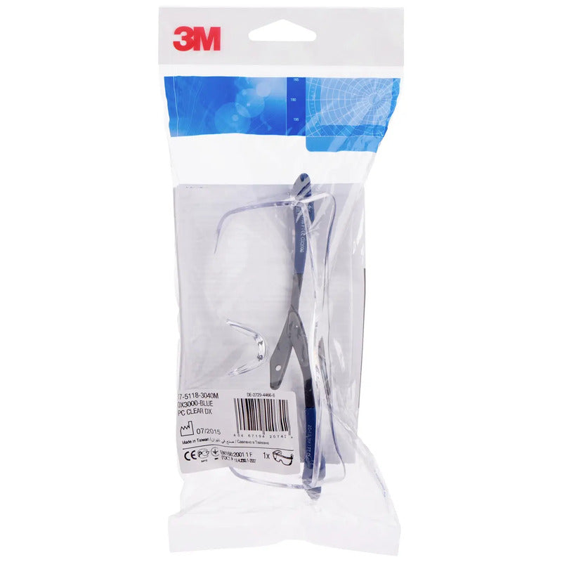 3M Schutzbrille OX3000B Kunststoff klar blau schwarz EN 166-1 DIN 166-1 leicht - 4046719420742