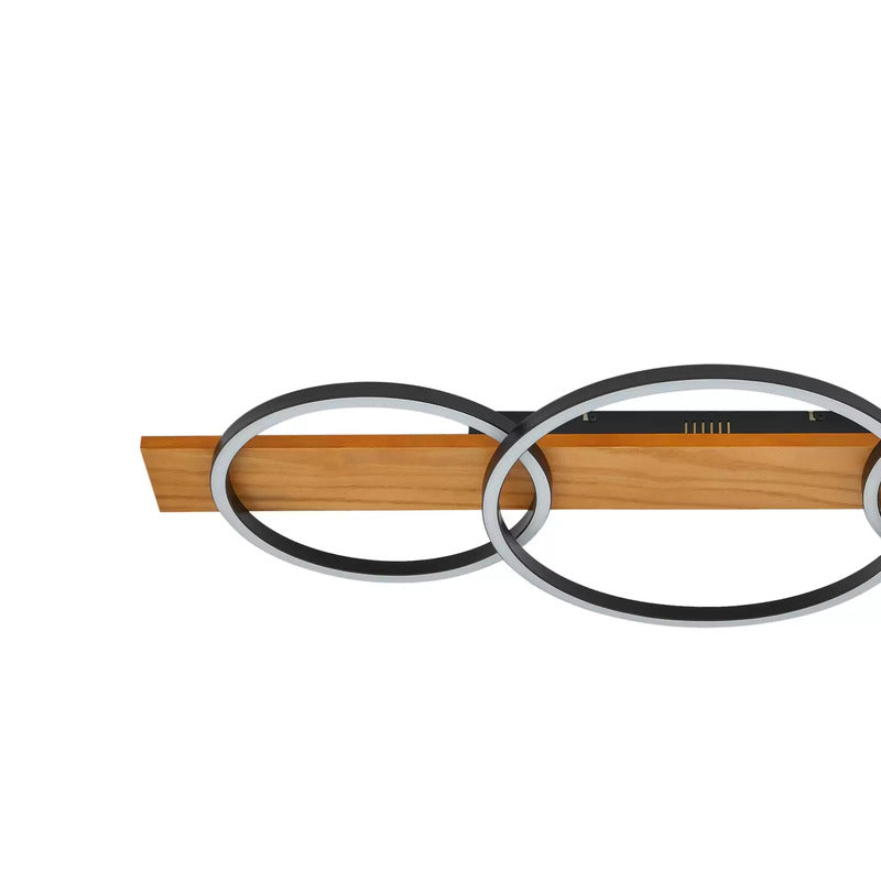 Lindby Deckenleuchte Deckenlampe LED Lampe Galad schwarz Holz dimmbar 98 cm - 4251911791655