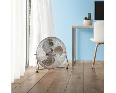 Bodenventilator Ø45cm Chrom leistungsstark 100W Windmaschine für große Räume - 4007873703645