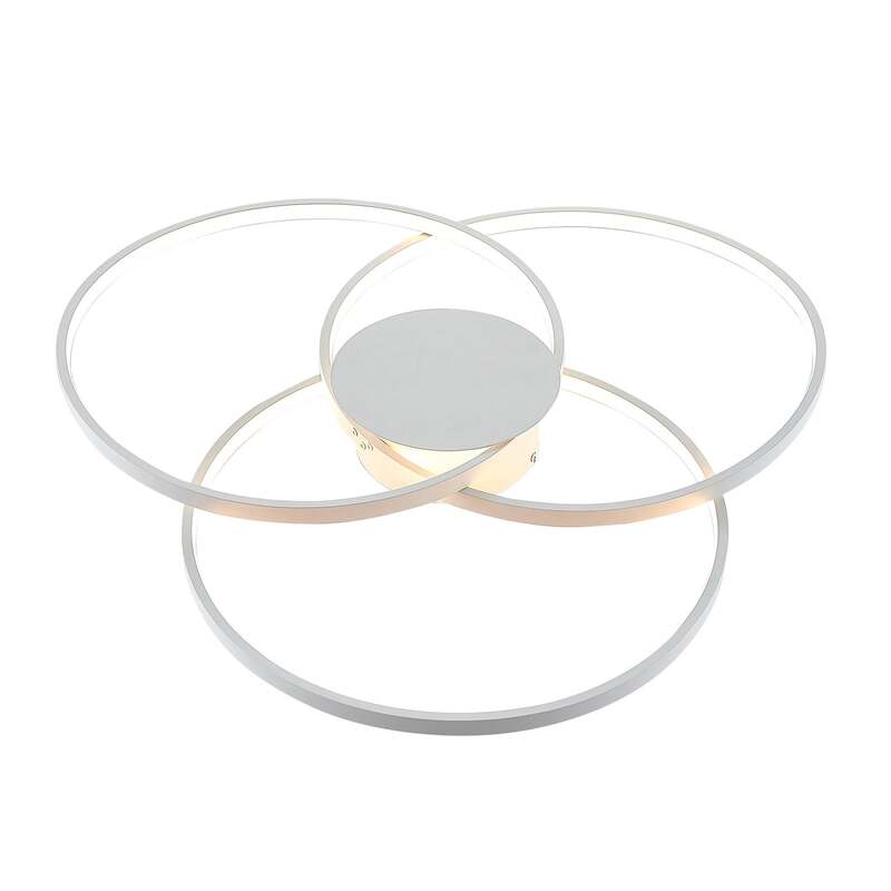 Lindby Deckenleuchte Riley LED Lampe dimmbar warmweiß Ø80cm Aluminium weiß matt - 4251096574036