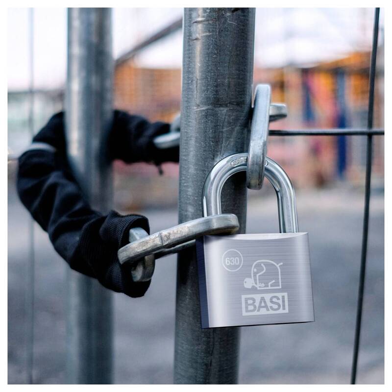 Basi Vorhängeschloss 60mm Schlüsselschloss gleichschließend Alu 2 Schlüssel - 4026434448535