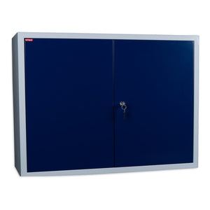 B-Ware Stier Wandschrank Aufbewahrung Werkzeugschrank abschließbar blau grau 60x80cm